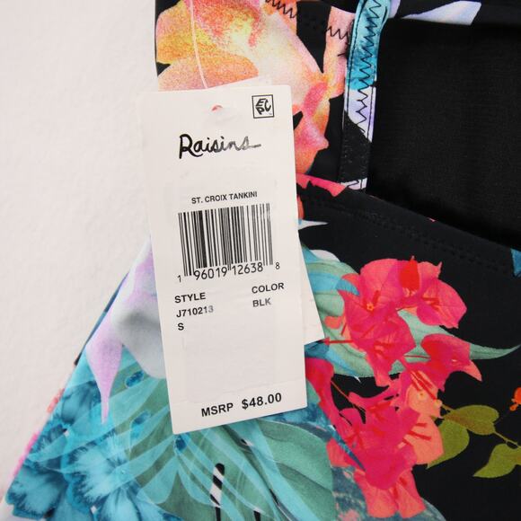 Raisins St Croix Tankini Top Floral High Neck Back Multicolor Small NWT - Picture 10 of 15